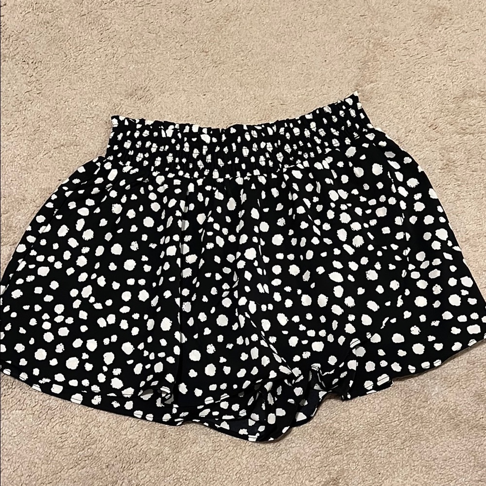 LA MIEL Black and White Polka Dot Women's Skort